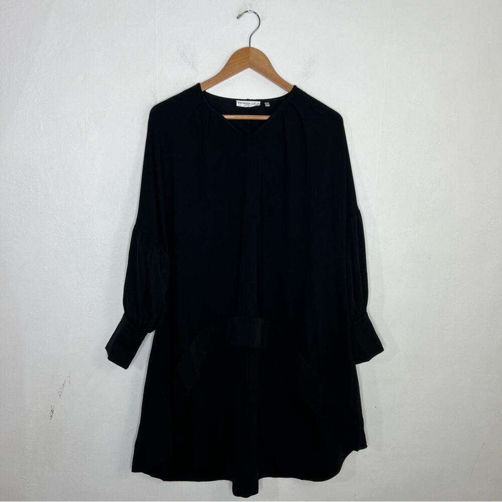 Patrizia Luca Black Oversized High Low Shirt Dress Tunic Blouse Size Small